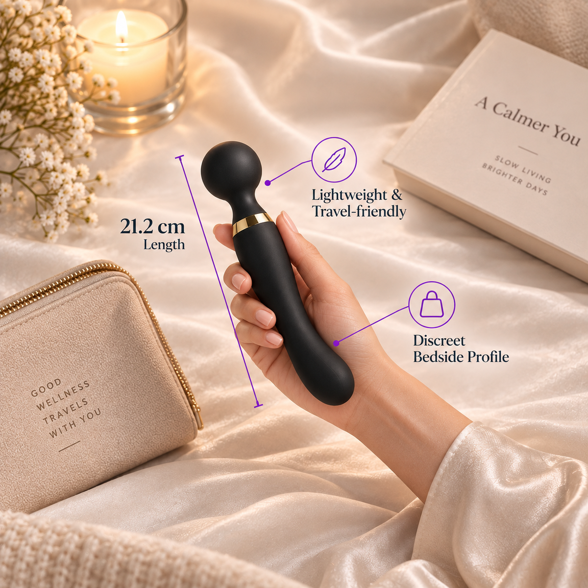 PNV Dual-Control Wellness Massager, Ergonomic Design