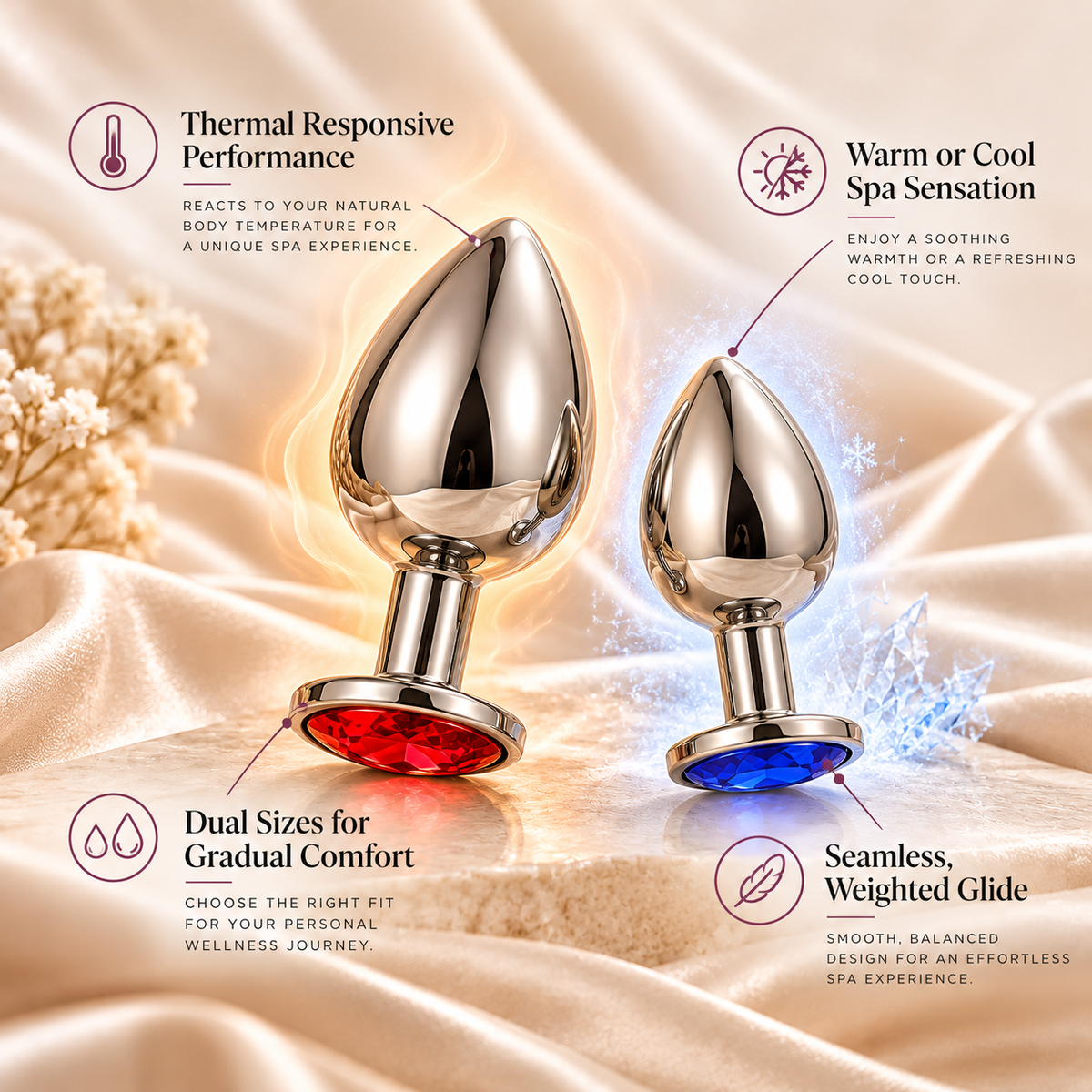 PNV Sensory 360° Stainless Steel Tissue Massager Set | 2-Piece Compact Design