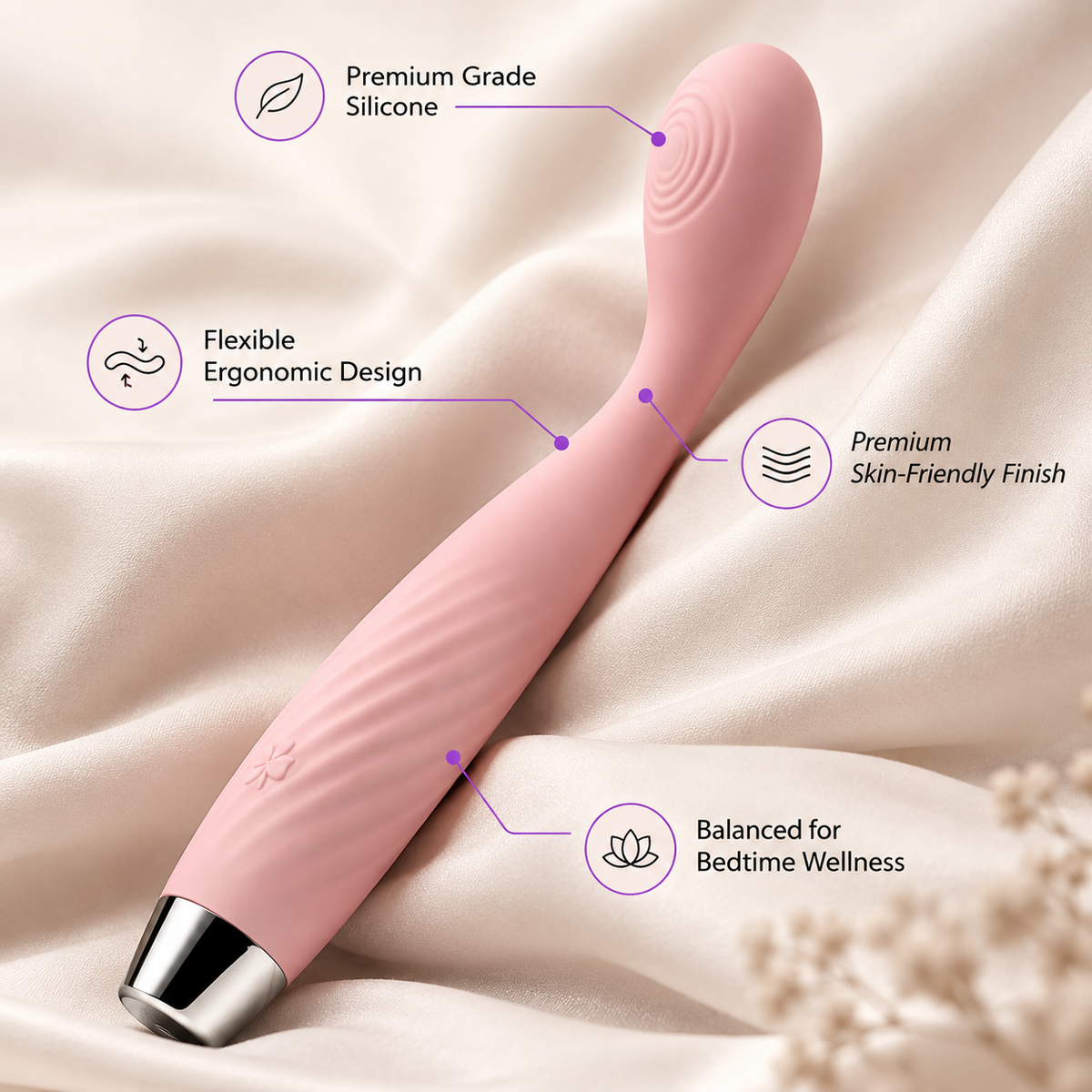 PNV FlexiWave Wand Massager, Flexible Neck, Rechargeable