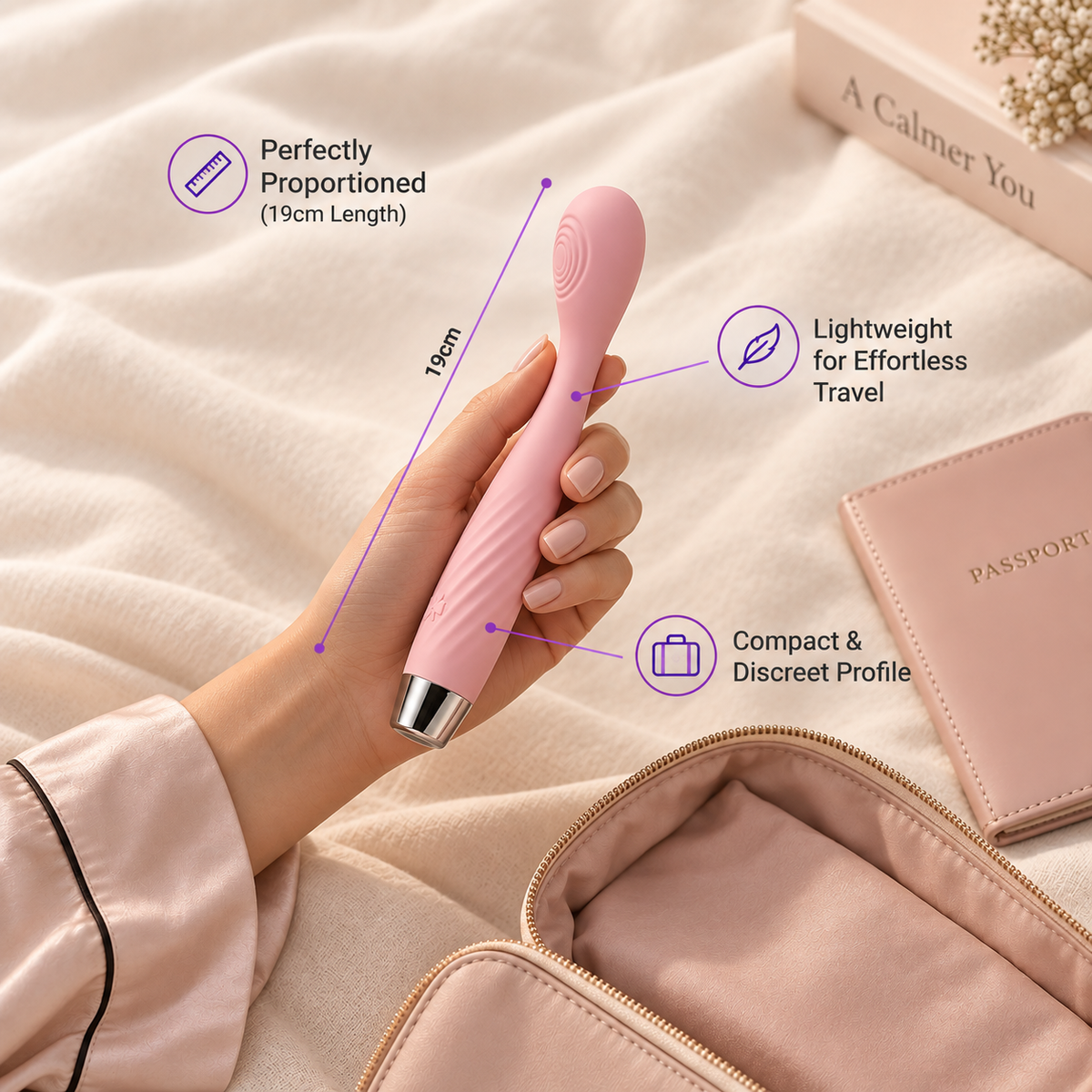 PNV FlexiWave Wand Massager, Flexible Neck, Rechargeable