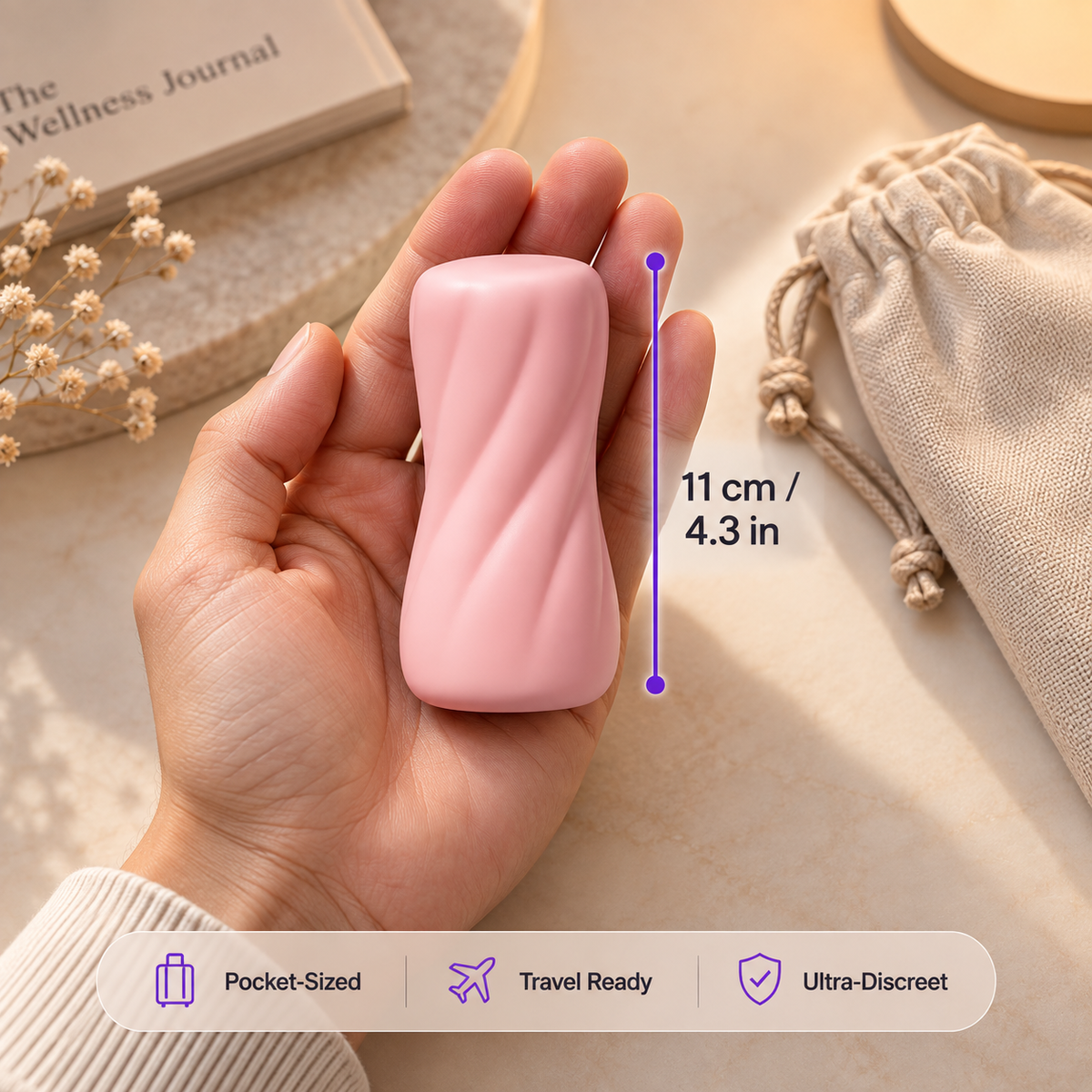 PNV PinkRipple Manual Wellness Grip for Relaxation